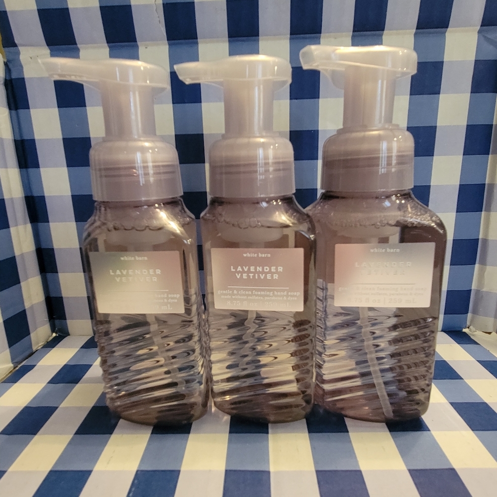 Bath and Body Works Lavender Vetiver Foaming Hand Soap. 3 pk